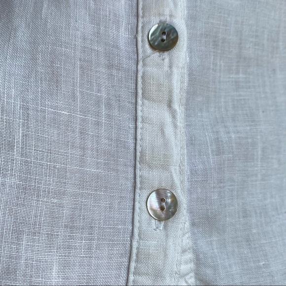 Richard Malcolm Shirt Women’s Size Small White Irish Linen button up Shirt - Picture 4 of 12